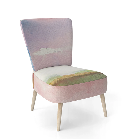 Designart 'Influence of Line and Color Gold Bright' Upholstered Shabby Chic Accent Chair