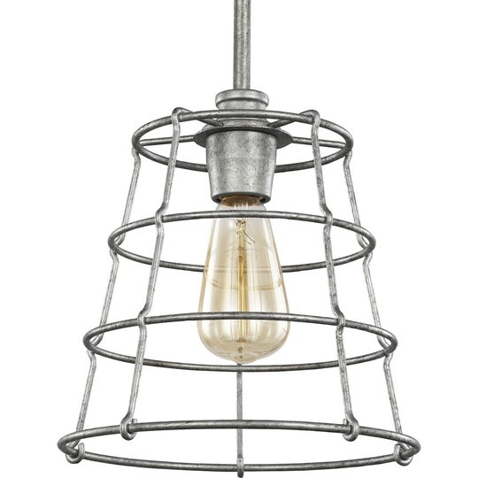 Chambers Collection One-Light Galvanized Finish Farmhouse Pendant Light - 12.675" x 12.090" x 12.090"