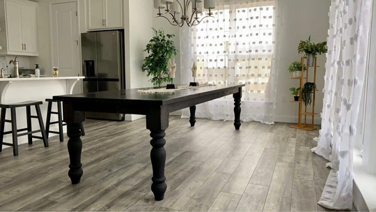 Black Farmhouse Table, Long Farm Custom Wood Large Rustic Kitchen Barn Modern Table