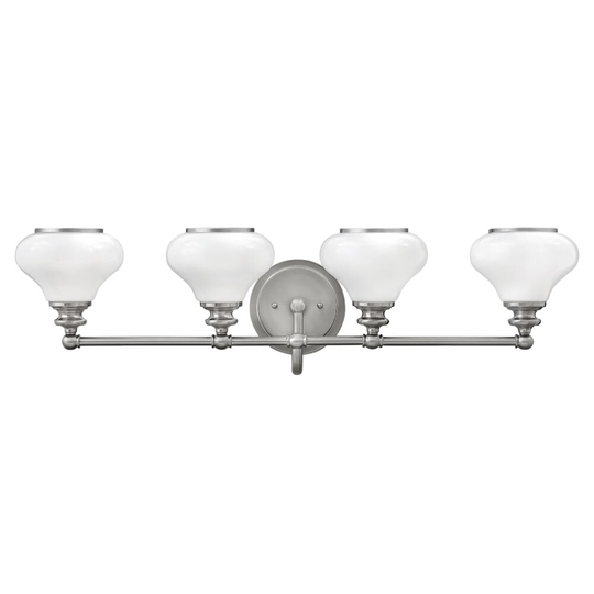Hinkley Lighting 4 Light Bathroom Vanity Light with Frosted Glass