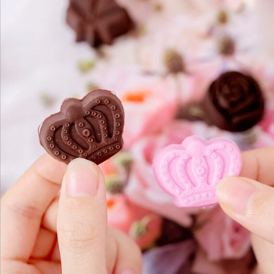 Box Of Chocolate Erasers - 6 Piece Set Erasers, Random Box, Pencil Mini Cake Dessert | 6