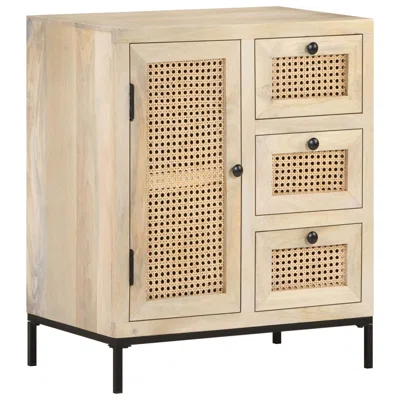 Bayou Breeze Sideboard 23.6"X13.8"X27.6" Solid Mango Wood And Natural Cane