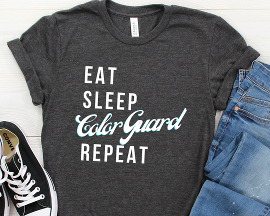 Eat Sleep Color Guard Shirt, Visual Ensemble Flag Corps Guards Guards, Guard