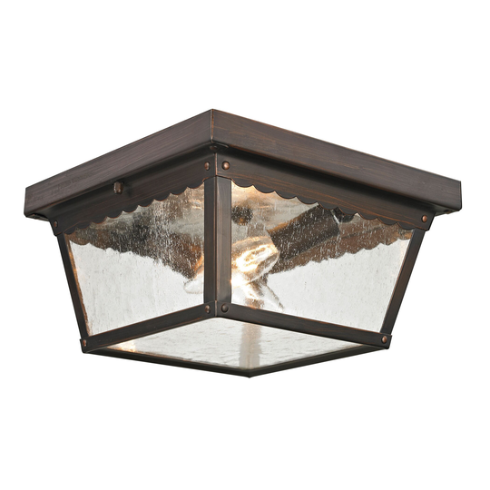 Cornerstone 10-inch Hazelnut Bronze Springfield 2-light Exterior Flush Mount