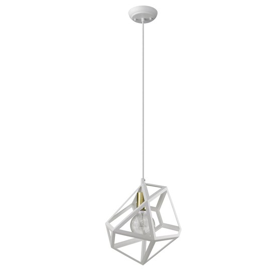 Hedron 1-light White Pendant