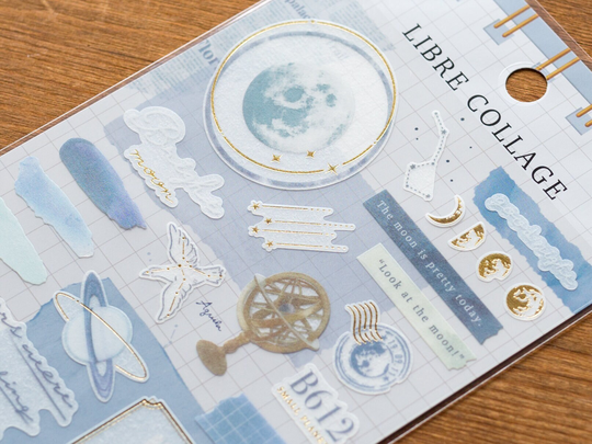 Mind Wave Sticker/Libre Collage -Blue - Translucent Tracing Made in Japan