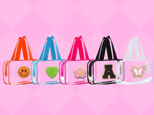 Clear Pouch With Patch, Stoney Clover, Pencil Bag Personalized, Back To School, Pool Bags For Kids, Travel Tsa Bag, Bridesmaid Gifts