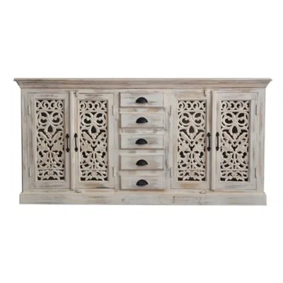 42" Wide 5 Drawer Solid Wood Sideboard