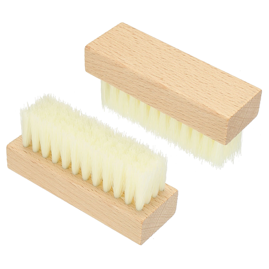 Shoe Cleaner Brush, 2pack Square Handheld Polish Daubers for Sneakers, White - Wooden Color, White