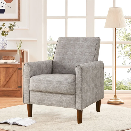 Modern Fabric Accent Arm Chair, Single Sofa, Club Chair, Wood Legs - 32.5"H
