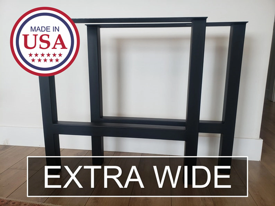Extra Wide H Frame Table Legs - Pair Desk Metal Steel