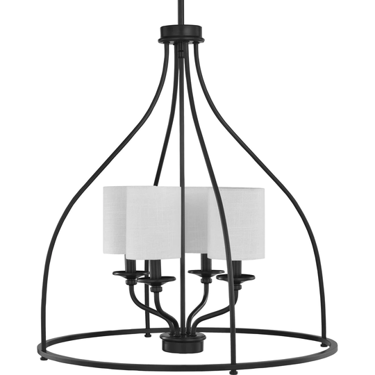 Bonita Collection Four-Light Black Foyer Chandelier - 27.800" x 25.000" x 12.000"