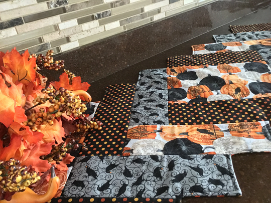 Handmade Table Runner | Quilted Patchwork Halloween Decorations Fall Decor