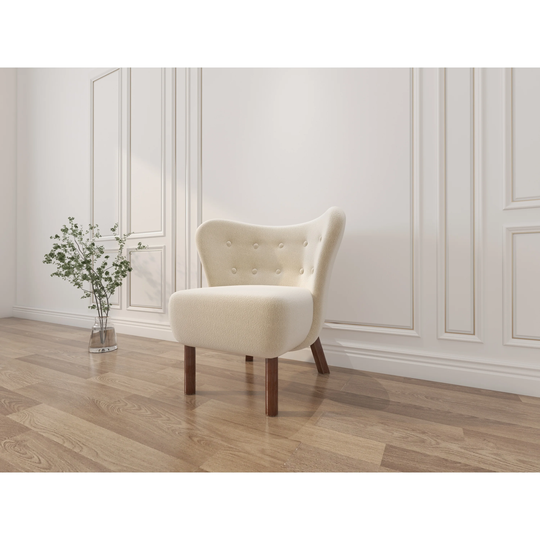Modern Accent Chair with Solid Wood Legs