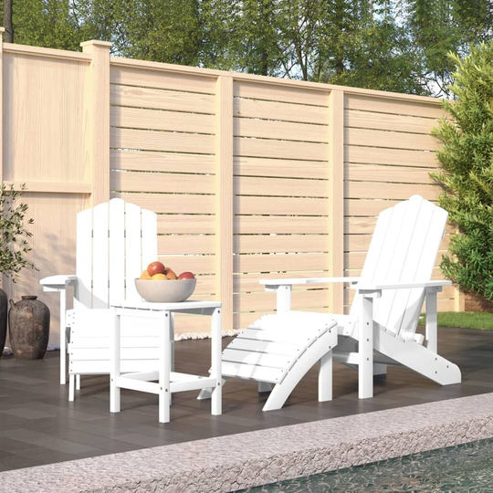 vidaXL Patio Adirondack Chairs 2 pcs with Footstools HDPE multi color