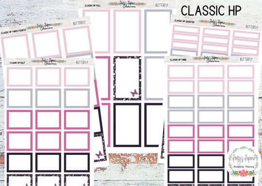 Classic Hp Butterfly Colorful Boxes | Planner Functional Stickers