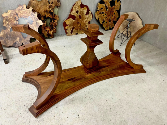 Table Pedestal, Legs, Coffee Table Dining Base, Wood Pedestal, Legs, Walnut