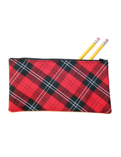 Red & Black Plaid Pencil Case - & School Plaid, Lunch Box, Backpack, 70