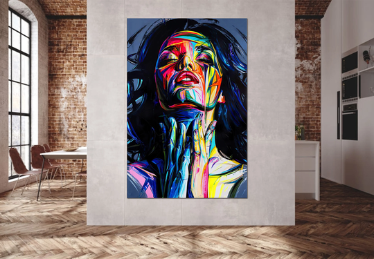 Abstract Colorful Woman Canvas Print, Poster Picture, Wall Art Nordic Girl, Modern Contеmporary, Portrait