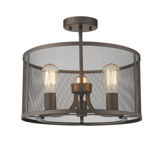 3-light Oil Rubbed Bronze Semi-Flush Mount/Pendant