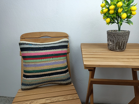 14x14 Bedding Pillow, Chair Turkish Kilim Kitchen Outdoor Living Room Antique 14-14Vt95