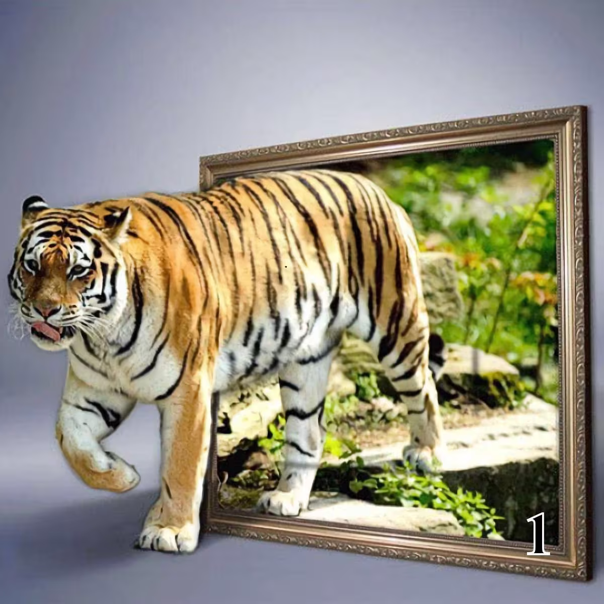 3 Three D Tigers Beware Diy 5D Diamond Painting Kit Full Square & Round Drill
