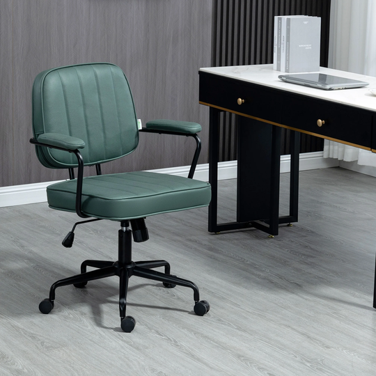 Vinsetto Home Office Chair, Microfiber Computer Desk Chair with Swivel Wheels, Adjustable Height, and Tilt Function