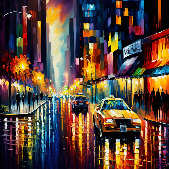 Designart 'Colorful Manhattan Time Square I' Cityscapes Framed Canvas Art Print