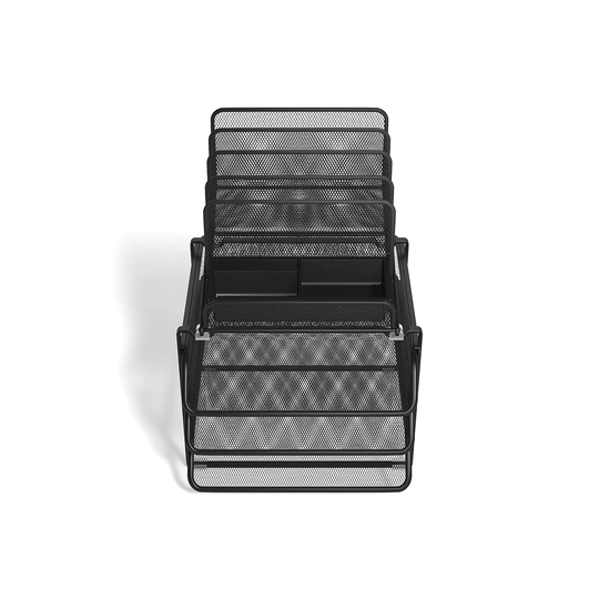 TRU RED 10-Compartment Matte Black Wire Mesh Compartment Storage - 16" x 13.11" x 11.61"