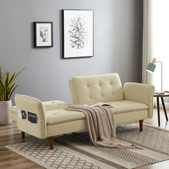 2045 Beige Multifunctional Sofa Bed
