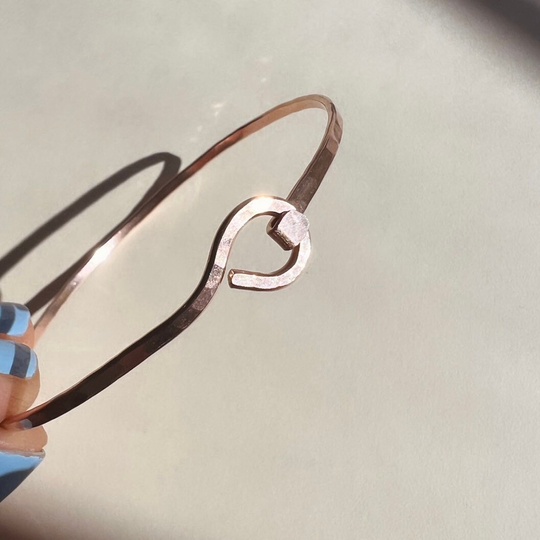Rose Gold Bangle Bracelet | 14K Rose Gold Filled, Handmade