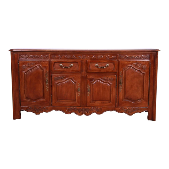 Thomasville French Provincial Louis Xv Carved Walnut Sideboard Credenza