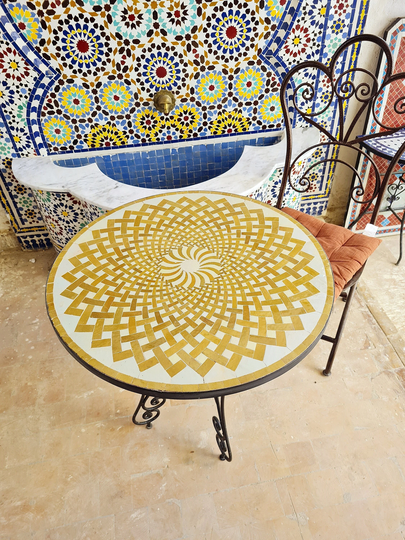 Customizable Golden Mosaic Table - Crafts Art Mid Century Handmade Coffee For Outdoor & Indoor