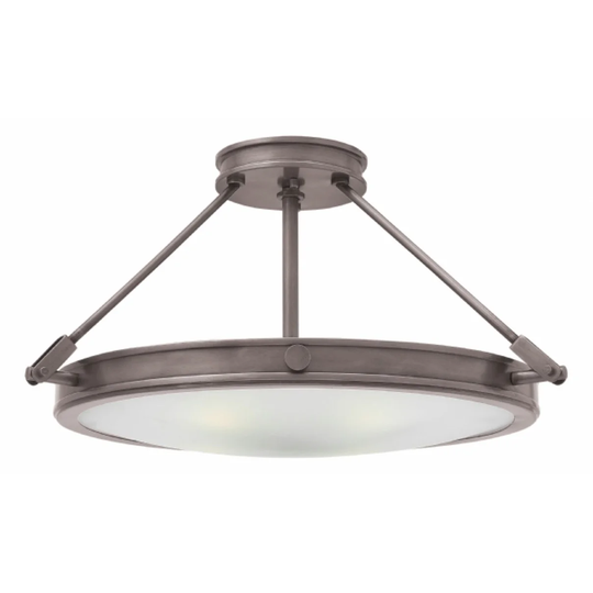 Hinkley Collier 4-Light Semi-Flush Mount in Antique Nickel