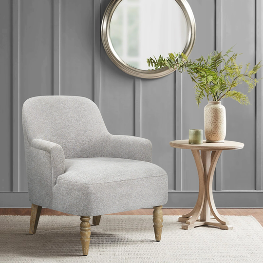 Martha Stewart Jada Upholstered Accent Chair - Light Gray