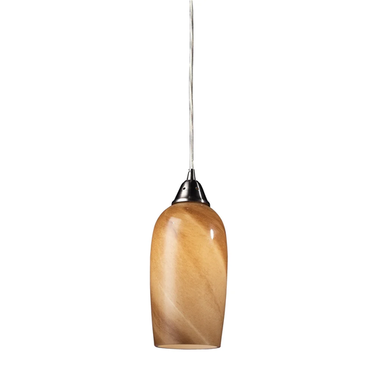 Elk Lighting Single-light Satin Nickel Glass Shade Pendant