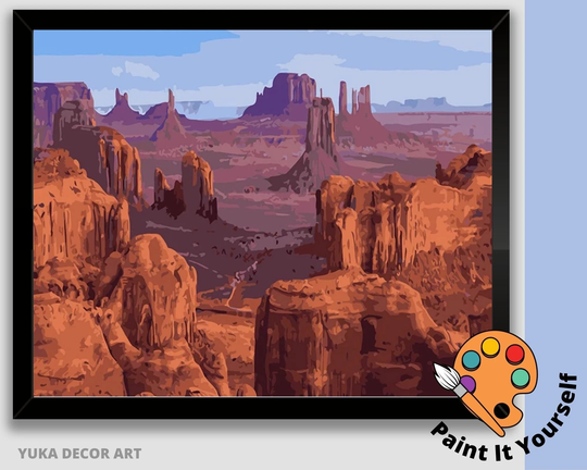 Grand Canyon Paint By Numbers Kit For Adults, Diy Paint Kit, Rustic Rock Mountain View, Adults Acrylic Painting Canvas, Hobby