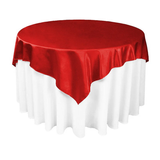 Red Satin Table Overlay 58''x58''