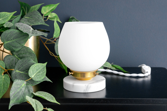 Frosted Glass Lamp - Small Table Accent Simple Delicate Model No. 4735