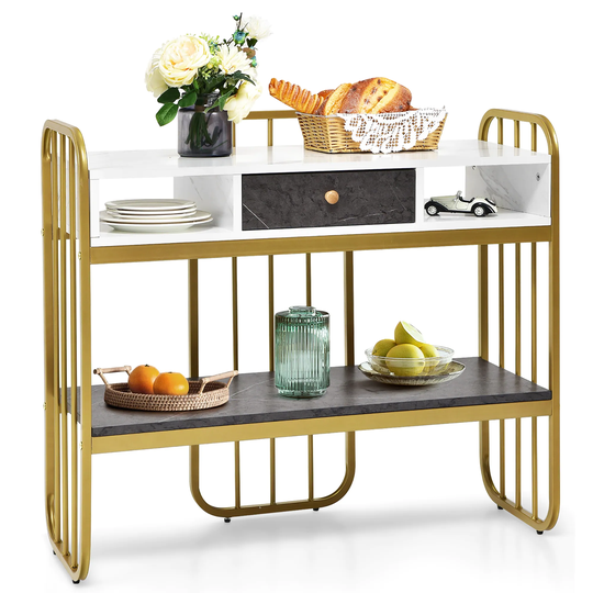 Costway Console Table with Drawer Storage Shelf Wide Tabletop Modern
