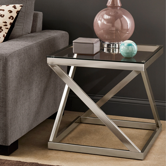 Copper Grove Valkeakoski Brushed Nickel End Table