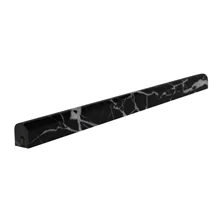 Nero Marquina 0.5" x 12" Polished Marble Pencil Liner Tile Trim in Black