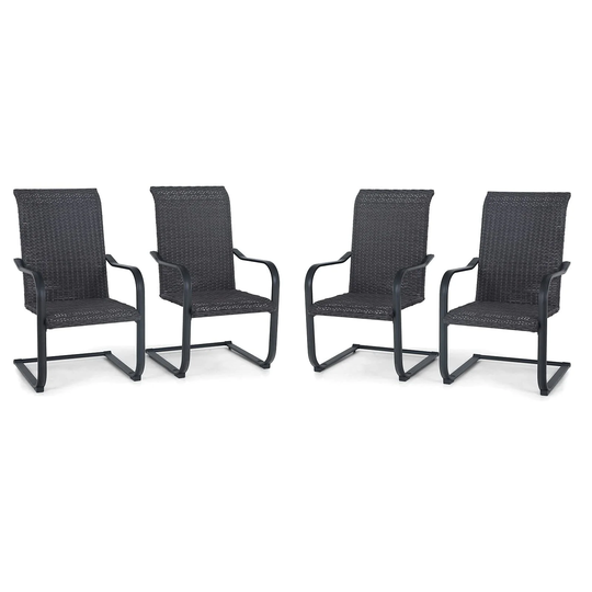 Sophia & William Patio Dining Chairs, 4 C-Spring Rattan Chairs
