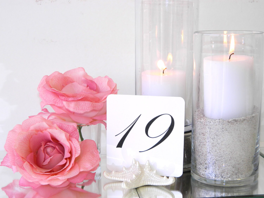Beach Wedding Table Number Holder Pearlized Starfish Card Holders | Set Of 10 On Sale