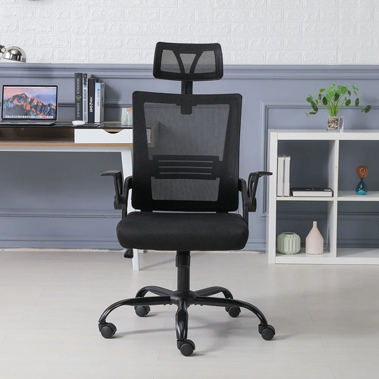 Mesh Executive Office Chair with Lumbar Support and Adjustable Armrest