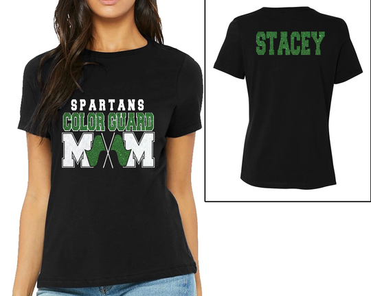 Custom Personalized Color Guard Mom Bella + Canvas Women's Relaxed Jersey Tee Amazing Spirit Wear - 6400