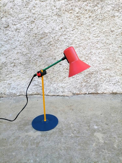 Vintage Table Lamp/ Pop Art/ Office Multicolor Adjustable Veneta Lumi Desk 80S/Italy