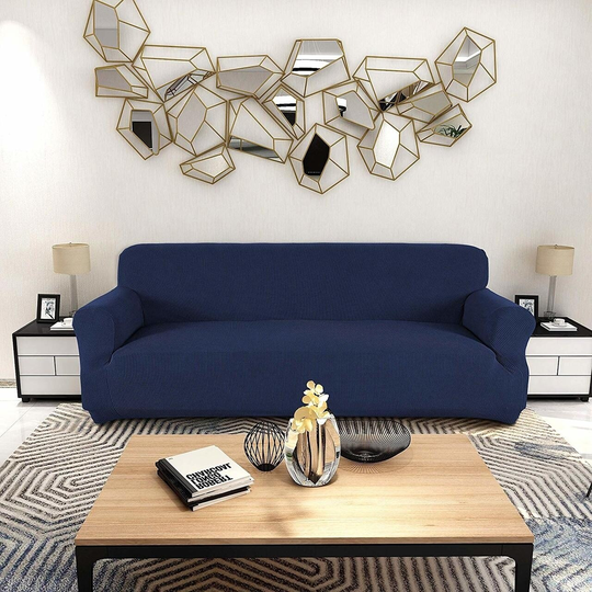 Enova Home High Stretch Sofa Cover 1 Piece Couch Covers, Lounge Covers for 3 Cushion Couch, Sofa Slipcover for Living Room