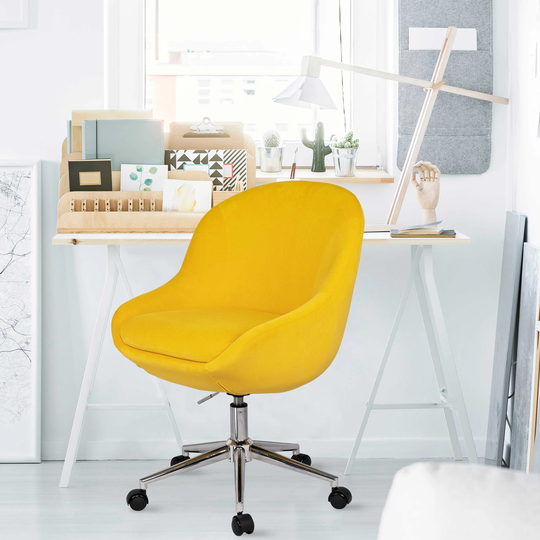 Modern Multifunctional Adjustable Velvet Upholstered Home Office Chair