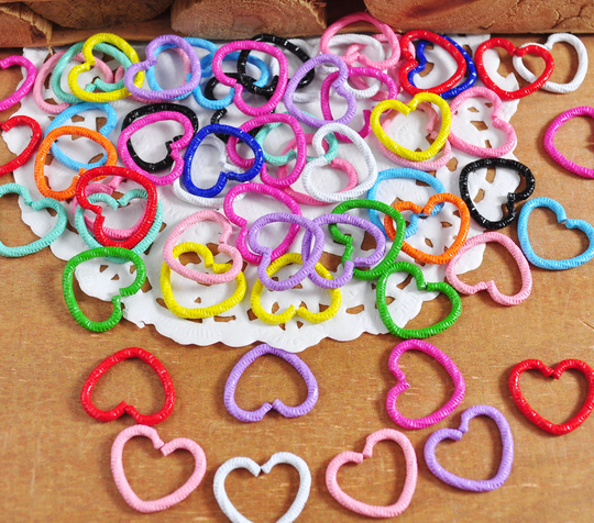 Colored Open Jumpring, 30/50/100Pcs14mm New Style Mixed Color Heart Jump Rings Twisted Split Spacer Connectors For Jewelry Making